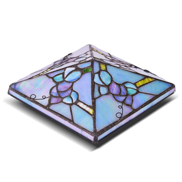 2211-FC1 Square Hand Made kalis air Tiffany Glass Post Light Cap Light 2211-FC1 Square Hand Made kalis air Tiffany Glass Post Light Cap Light